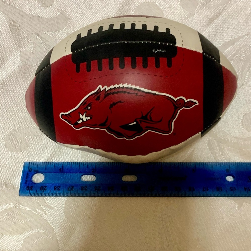 Arkansas Razorbacks Red and White Football with Razorback Logo - Picture 4 of 4